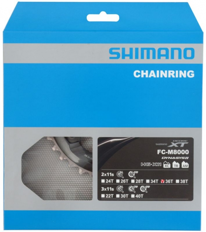 SHIMANO DEORE XT Plateau 36T pour FC-M8000-2/FC-M8000-B2 (pour 36-26T)