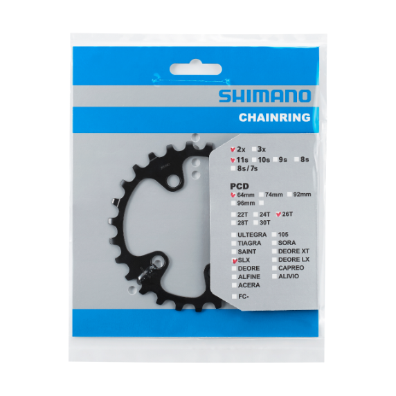 SHIMANO SLX Plateau 26T pour FC-M7000-11-2/FC-M7000-11-B2 (36-26T)/FC-MT600-2/FC-MT600-B2