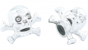 CT VENTILKAPPEN PAAR SKULL + BONES CHROM