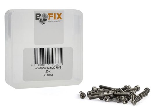BOUT M3X20 INBUS RVS DS A 25